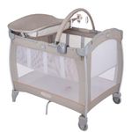 Graco Contour Electra Travel Cot with bassinet, lightweight with music, vibration, nightlight, compact fold and carrybag. Suitable from birth to approx. 3 Years, Little Adventures fashion