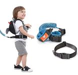 Anti Lost Wrist Link Belt, 1.5M Belts and Wristband 2 in 1 Combination Kit, Adjustable Children Wrist Rope with Lock, Safety Harness for Kids, Baby Harness for Walking(Blue+Black+1.5Meters)