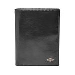 Fossil Men's RFID-Blocking Leather Large Capacity International Combination Bifold Wallet for Men, Ryan Black, One Size