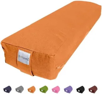 Sol Living Yoga Bolster Pillow Cotton Meditation Cushion Meditation Accessories for Restorative Yoga Meditation Pillow Rectangular Yoga Pillow Firm Body Pillow Bolster Pillow for Legs Removable Cover