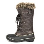 DREAM PAIRS Women's Winter Boots Warm Faux Fur Lined Mid Calf Snow Boots Outdoor Warm Shoes,Size 9,Ava-Brown,DP-AVALANCHE