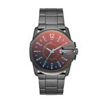 Diesel Men's Master Chief Stainless Steel Quartz Watch, Gunmetal Iridescent, One Size, Master Chief 3 Hand Stainless Steel Watch - DZ1965