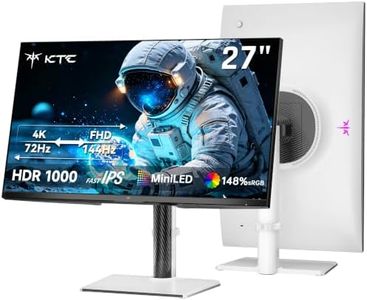 KTC 27 Inch 4K Mini-LED Gaming Monitor, UHD 75Hz / FHD 144Hz Dual Mode Monitor, HDR 1000 Fast IPS w/ 1ms MPRT, Adaptive Sync, 148% sRGB, HDMI DP, Tilt/Swivel/Pivot/Height Adjustable, VESA White M27U6