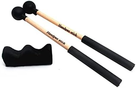 TUOREN 1 Pair Tongue Drum Mallets with Bracket Handpan Drum Sticks Rubber Mallet Percussion Instrument Accessory (Type A)