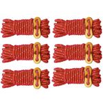 NEAR STOP 6 Pack 4mm Outdoor Guy Lines Tent Cords Reflective Canopy Wind Rope Lightweight Camping Rope with Aluminum Guylines Adjuster for Tent Tarp, Canopy Shelter, Camping, Hiking,Red (Color)