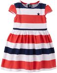 Carter's S15 Girll 4th of July Stripe Dress - Red-6 Months