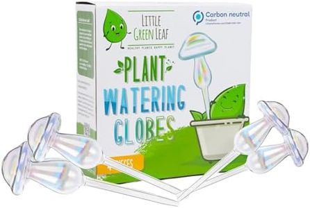 Little Green Leaf LGL Mushroom Plant Watering Globes - 4 Pieces Clear Rainbow. Decorative Self Watering Planter Inserts. Hand-Blown Durable Glass. Ideal Plant Lover Gift (4pk Medium)