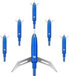 SUNYA 2-Blade Mechanical Broadheads 100 Grain 2'' Cutting Diameter Stainless Steel Archery Arrow Tips for Compound, Recurve Bow & Crossbow, Rear-Deploying Arrow Heads for Arrows, Pack of 6