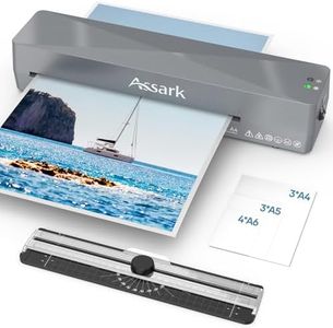 Assark Laminator Machine 9 Inch, laminator with 10 Laminating Sheets, Laminating Machine Quick preheating with Paper Cutter, Low Noise, Plastificadora with ABS Jam Free