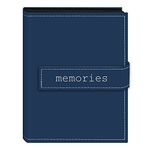 Pioneer Photo Albums 36-Pocket 4 by 6-Inch Embroidered Memories Strap Sewn Leatherette Cover Photo Album, Mini, Blue