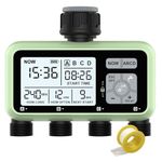 Johgee 4 Zone Water Timer for Irrigation, Sprinkler Timer 4 Outlet, Garden Hose Timer, Garden Watering System Irrigation System Controller with Auto/Manual Mode/Rain Delay for Lawn & Garden