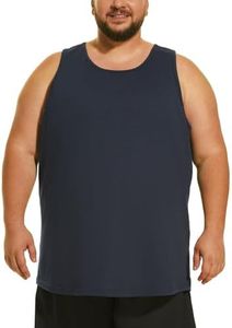 HOdo Big & Tall Mens Cotton Undershirts Sleeveless A-Shirts Navy 4XL
