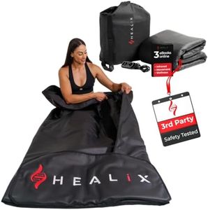 Healix Infrared Sauna Blanket Zero EMF | Portable Home Sauna Blanket for Relaxation & Wellness | Far Infrared Heating, Adjustable Temp (77–176°F), Carbon Fiber Heating, Hook-and-Loop Closure