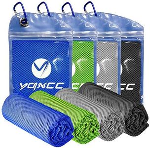 YQXCC 4 Pack Cooling Towels (40"x12") Cool for Neck, Microfiber Soft Breathable Chilly Towel for Yoga, Golf, Gym, Camping, Running, Workout & More Activities