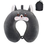 Samaly Kids Travel Pillow, Pure Memory Foam Animal U-Shaped Neck Pillow with Washable Cover, Comfortable in Any Sitting Position in Airplane,Car,Train for Kids