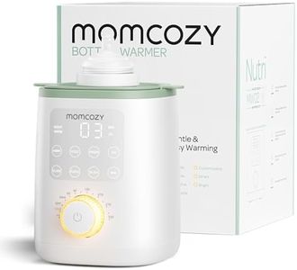 Scaldabiberon Momcozy Nutri, Scaldabiberon 9 in 1 con Luce Notturna, Controllo Accurato della Temperatura, Riceve i Nutrienti dal Latte Materno, per Tutti i Biberon con Latte Materno o Artificiale