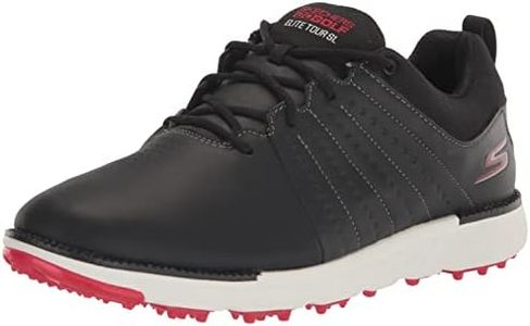 Skechers mens Elite Tour Sl Waterproof Golf Shoe, Black/Red, 10.5 US