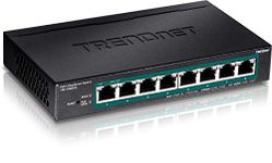 TRENDnet 8-Port Gigabit EdgeSmart PoE+ Switch, 8 x Gigabit PoE+ Ports, 64W PoE Power Budget, Managed PoE+ Switch, Wall Mountable, Desktop Ethernet Switch, Lifetime Protection, Black, TPE-TG82ES