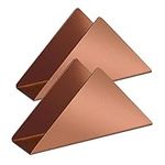 Bidponds 2 Pack Rose Gold Stainless Steel Napkin Holder,Isosceles Triangle Metal Napkin Holder,Cocktail Napkin Dispenser Organizer