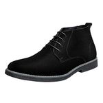 Bruno Marc Men's Chukka Suede Leather Chukka Desert Oxford Ankle Boots,Size 9.5,Black,Chukka