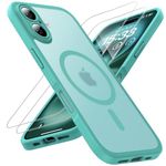 TOCOL 3 in 1 Magnetic for iPhone 16 Case, Upgraded [Full Camera Protection] [Compatible for Mag-Safe] [15FT Military Grade Protection] for iPhone 16 6.1 Inch, Teal