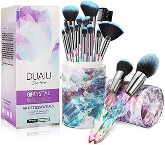 Pinceaux Maquillages FILY DUAIU 15pcs Premium Poils Synthétiques Ensemble de Poignée en Cristal Kabuki Foundation Brush Face Lip Eye Maquillage Pinceaux Ensembles Professionnel avec Boîte Cadeau