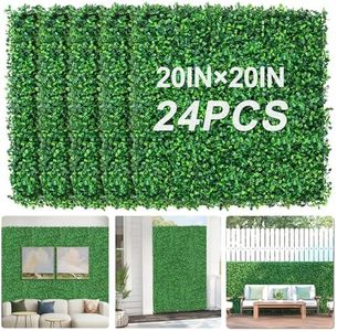Grewyear Grass Wall Panels 20" X 20" (24Pcs) Greenery Backdrop, Artificial Green Grass Backdrop Boxwood Panels, Greenery Wall Decor Indoor, Privacy Hedge Screen for Outdoor Garden, Patio Decor