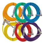 Seismic Audio SAGC10R-BRPGYO 10-Feet, 6 Pack TS 1/4-Inch to 1/4-Inch Right Angle TS Guitar Cables Colored