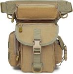 Linist Tactical Drop Leg Multipurpose Utility Waist Bag - Heavy-Duty Military-Style Thigh Pack Cross Body, Strap to Leg Or Hip for Motorcycling, Outdoor, Hiking, Adventure & Travel (KHAKI)