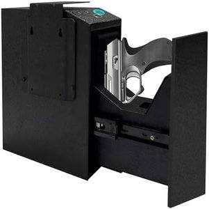 Gun Safe Biometric Pistol Safe, Mounted Nightstand Quick Access Handgun Safe and Diversion Safe for Car, Truck, Desk, Bedside, Wall with Security Fingerprint, Key Access, PIN Code