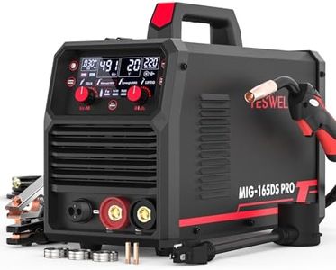 YESWELDER 165A MIG Welder, Flux Core MIG/Gas MIG/Lift TIG/Stick 4 in 1 Multi-process Welding Machine, LED Digital Display Synergic Control 110V/220V Dual Voltage MIG-165DS PRO