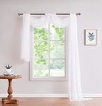 LinenZone White Window Scarf Valance in 288 Inch Size. Use Window Scarves as Canopy Bed or Backdrop Curtains, Curtain Scarf, or Sheer Fabric for Draping. (Amazing 55 x 288, White)