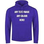 Style It Up Personalised Adults Unisex Mens Ladies Pullover Hoodies Womens Fleece Sweatshirt Plain Top (Royal-Marl, L)