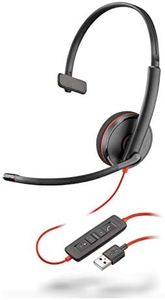 Plantronics - Blackwire 3210 - Wired, Single Ear (Monaural) Headset with Boom Mic - USB-A to Connect to Your PC and/or Mac