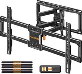 Perlegear TV Wall Bracket for Most 42–84 Inch Flat/Curved TVs up to 60 kg, Tilt and Swivel TV Bracket with Dual Arms, Full Motion TV Wall Mount Max VESA 600x400mm, PGLF12