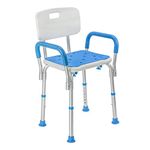 KosmoCare Premium Imported Shower Bench with EVA Mat Height Adjustable, Tool-Free Assembly Shower Chair with Anti-Slip Rubber Tips for Safety of Seniors & Elderly