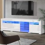 Artiss Tv Unit Cabinet Entertainment Units, 180Cm Length Stand Table Cabinets White