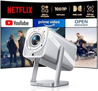 Projector 4K【Built-in Official Apps/Dolby】 Mini Projector Compatible with Netflix 700ANSI Short Throw AI Auto Focus/Keystone, Smart Portable Projector 360° Rotatable WiFi 6 Two-Way Bluetooth for Home