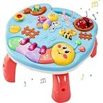 LINFUN KIDS Musical Learning Activity Table Baby Toys, Early Learning Centre with Light and Sound First Birthday Gifts for Girls Boys Babies 1+ Years Old Kids Toddlers