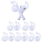 OneCut 5 Pairs Silicone Ear Tips Compatible for AirPods 1&2,Silicone Soft Anti-Slip Sport Earbud Tips, Anti-Drop Ear Hook Gel Headphones Earphones Protective Accessories Tips (White)