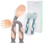 Baby Utensils Spoons Forks with Travel Safe Case for Toddler Babies Children Feeding Training Spoon Easy Grip Bendable Perfect Self Feeding Learning Stand Spoons Forks