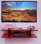 Wall Decor Tv Cabinet/Engineering Wood Tv Entertainment Unit/Wall Hanging Tv Setp Box Stand/Tv Cabinet (Red)