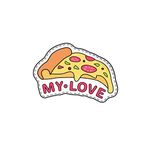 Festiko® Pizza Theme My Love Stickers (12 Pcs) Return Gift for Kids, Gift Packing, Party Favors, Stationary Supplies, Funky Stickers