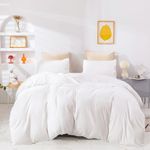 Wellboo White Comforter Sets Plain Color Bedding Comforter Sets California King Women Men All White Bedding Adults Teens Light Color Cal King Quilts Pure Solid Color Blankets Breathable Health Warm