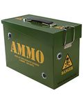 Kombat UK Army Toys Ammo Tin Storage Box for Kids - Perfect for Holding Army Soldiers or Toy Bullets - Green with a Hinge Flip Lid