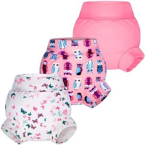 BIG ELEPHANT Baby Swim Diapers 3pcs, Reusable Adjustable Washable Waterproof Swimming Diaper for Boy's and Girl's, 12-24 Months