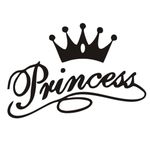 Princess Wall Decals Royal Crown Vinyl Stickers, Removable Art DIY Princess Crown Mural Wallpaper for Girls Kids Bedroom Nursery Birthday Party Favor Gifts (Black)