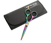 Japanese Titanium Coated Hair Cutting Scissors, Experience Ultra-Sharp Blades, Prevent Split Ends. 5 Inch, 13 cm - Case