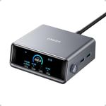 Anker Prime Charging Station, 250W 6-Port GaN Desktop Charger with 4 USB-C and 2 USB-A Ports, 2.26" LCD Display, for iPhone, Galaxy, MacBook, Dell, Home Office