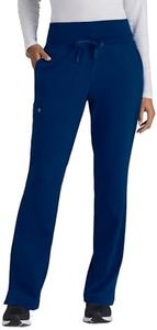 BARCO One Stride Classic Fit Scrub Pant for Women – Indigo, 5-Pocket Mid-Rise Pants w/ 360 Spandex Stretch, Moisture Wicking, Anti-Static and Quick-Shed – XS, Tall Fit
